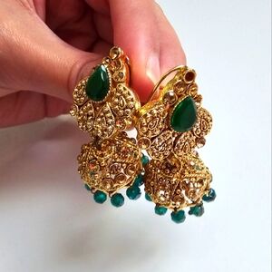 Green jhumkas